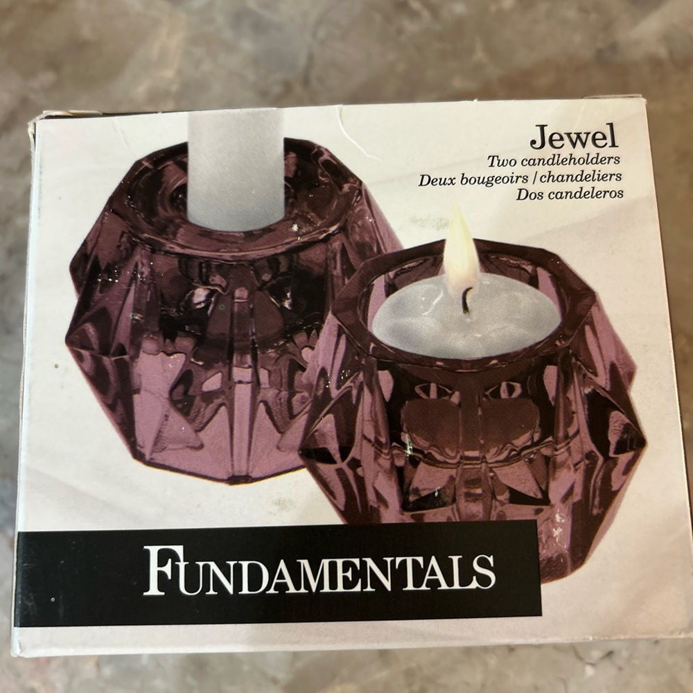 Fundamentals Amethyst Jewel Candleholders. Nice.